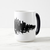 Mug Magique Aquarelle Skyline de Chicago noir et blanc (Devant droit)