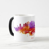 Mug Magique Aquarelle Skyline de New York en blanc (Devant gauche)