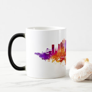 Mug Magique Aquarelle Skyline de New York en blanc