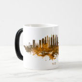 Mug Magique Aquarelle Skyline de New York en orange (Devant gauche)
