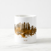 Mug Magique Aquarelle Skyline de New York en orange (Centre)