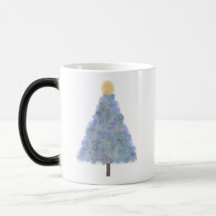 Mug Magique Arbre de Noël de la parties scintillant bleue