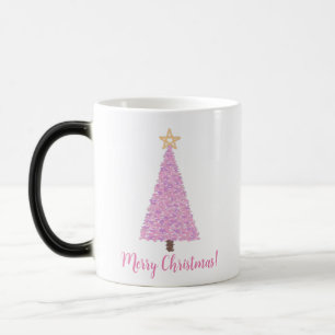 Mug Magique Arbre de Noël rose avec étoile