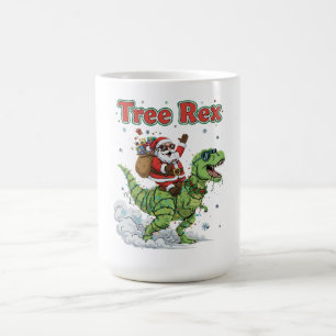 Mug Magique Arbre drôle Rex Père Noël chevauchant dinosaure T-