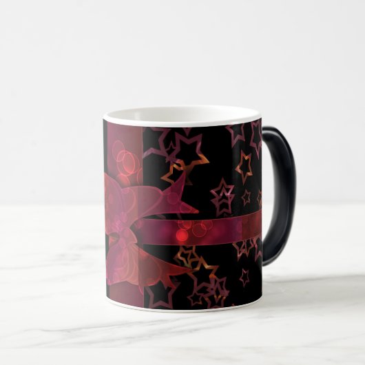 Mug Magique Arc rouge parties scintillant et étoiles sur noir (Devant droit)