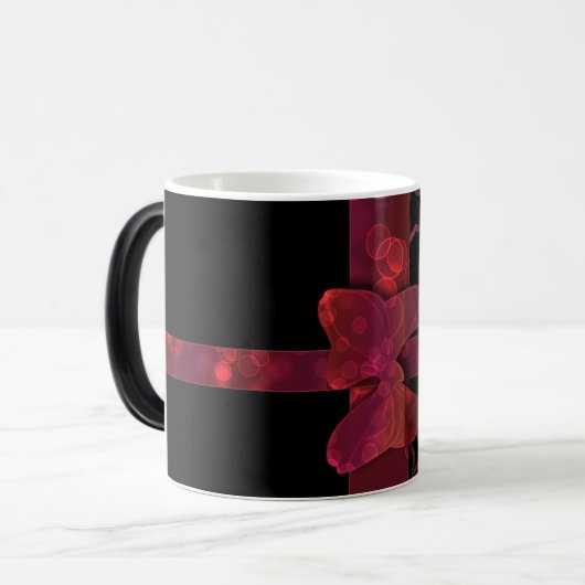 Mug Magique Arc rouge parties scintillant et étoiles sur noir (Devant gauche)