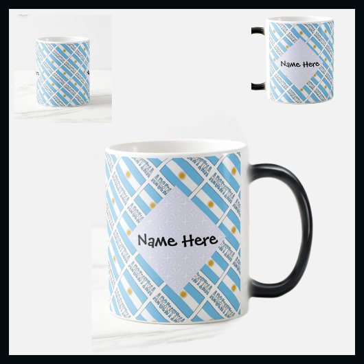 Mug Magique Argentina and Argentine Flag Tiled Personalized