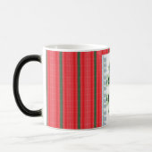 Mug Magique arrière - plan rayé rouge et vert (Gauche)
