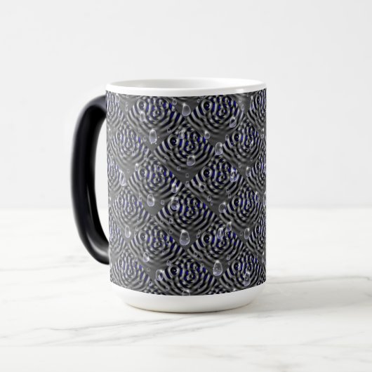 Mug Magique Arrosage sur métal gris bleu (Devant gauche)