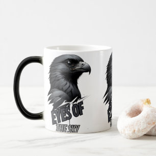 Mug Magique Art de la ligne d'aigle gris noir