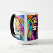 Mug Magique Art numérique de lions colorés (Devant gauche)