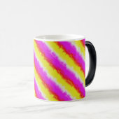 Mug Magique Artdeco rose Jaune Artdeco Arc-en-ciel rayures (Devant droit)