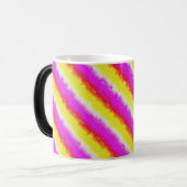 Mug Magique Artdeco rose Jaune Artdeco Arc-en-ciel rayures (Devant gauche)
