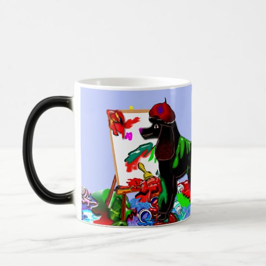 Mug Magique Artiste de caniche noir (Gauche)