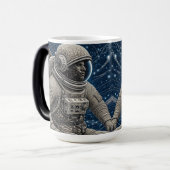Mug Magique Astronaute d'art IA dans l'espace (Devant gauche)