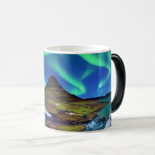 Mug Magique Aurora Borealis, aurores boréales à Kirkjufell