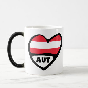 Mug Magique Autriche Code Pays Drapeau Coeur AUT
