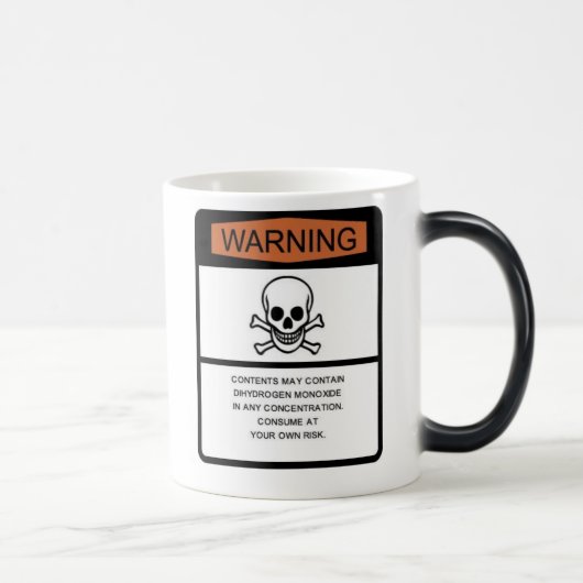Mug Magique Avertissement d'oxyde de dihydrogène (Droite)