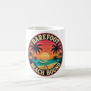 Mug Magique Badge Pieds nus et En route pour la plage