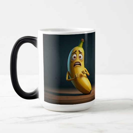 Mug Magique banane drôle visage choquant (Gauche)