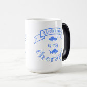 Mug Magique Bannière ruban La pêche est ma thérapie (Devant droit)
