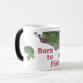 Mug Magique "Bass-Born to Fish" (Devant gauche)