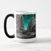 Mug Magique Bâtiments urbains abandonnés Dystopian Ciels Turqu (Gauche)