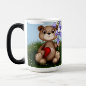 Mug Magique Bear Holding Bouquet Flower-30926 (Gauche)