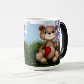 Mug Magique Bear Holding Bouquet Flower-30926 (Devant droit)