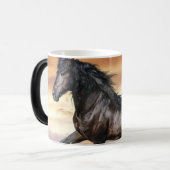 Mug Magique Beau Cheval Noir (Devant gauche)