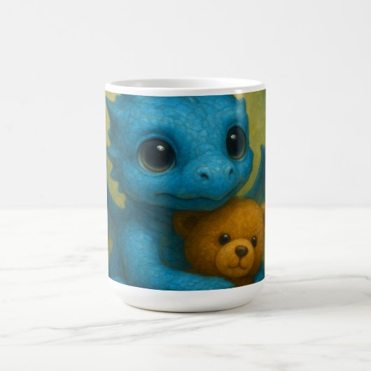 Mug Magique Beau Chiot Bébé Bleu avec Ours Teddy (Centre)