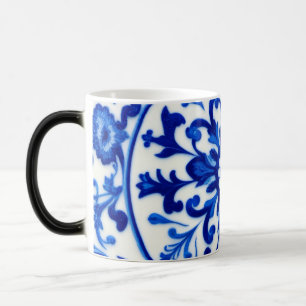 Mug Magique Bébé bleu pastel et blanc floral français fantaisi