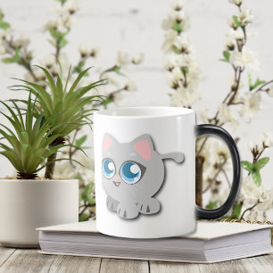 Mug Magique Bébé bleu teint rond Kitten