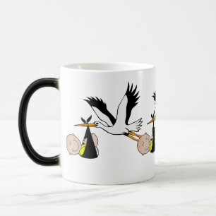Mug Magique Bébé et cigogne nouveau-nés