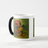 Mug Magique Bébé rouge mignon avec ours en peluche (Devant gauche)