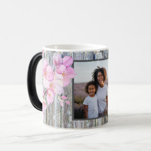Mug Magique Belle aquarelle rose cerisier fleurs photo