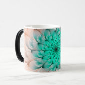 Mug Magique Belle fleur de fractale de turquoise de fleur de (Devant gauche)