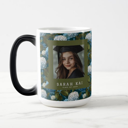 Mug Magique Belle Hydrangea Impression Diplômé (Gauche)