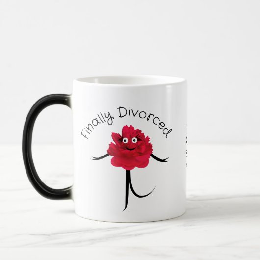 Mug Magique Belle pivoine rouge (Gauche)