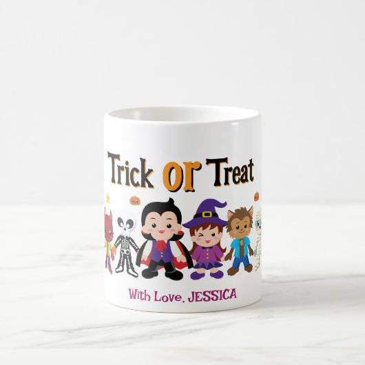 Mug Magique Belle Trick ou Traiter la fête costumée d'Hallowee (Centre)