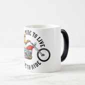 Mug Magique Biker motard ride to live (Devant droit)