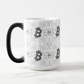Mug Magique Bitcoin Cryptomonnaie numérique Noir Blanc Motif (Gauche)