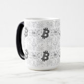 Mug Magique Bitcoin Cryptomonnaie numérique Noir Blanc Motif (Devant gauche)