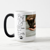 Mug Magique Black cat meilleur chat maman photo collage (Gauche)