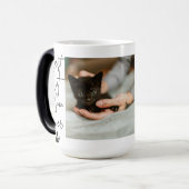Mug Magique Black cat meilleur chat maman photo collage (Devant gauche)