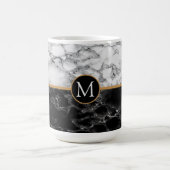 Mug Magique Black & Marbre blanc Stone tendance - Ajouter votr (Centre)