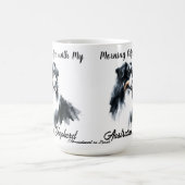 Mug Magique Black moderne sur café blanc Australian Shepherd (Centre)