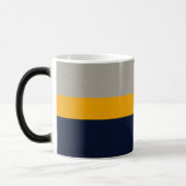 Mug Magique Bleu foncé, Jaune, Gris rayé Texté (Gauche)