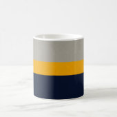 Mug Magique Bleu foncé, Jaune, Gris rayé Texté (Centre)