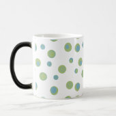Mug Magique Bleu Vert Pois Monogramme (Gauche)